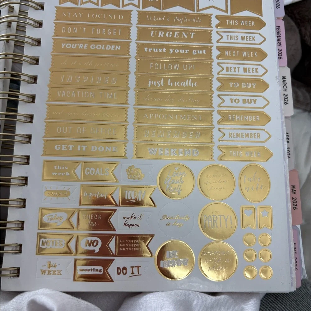12 Month Planner 2026 With God Anything is PossibleTrimmed in Gold / Flower
